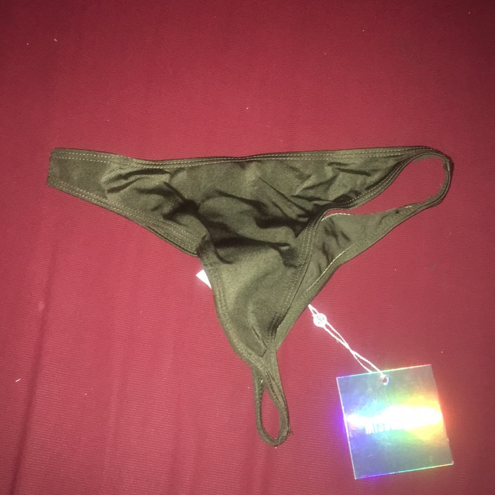 ARMY GREEN THONG High waisted SWIM BOTTOM SMALL